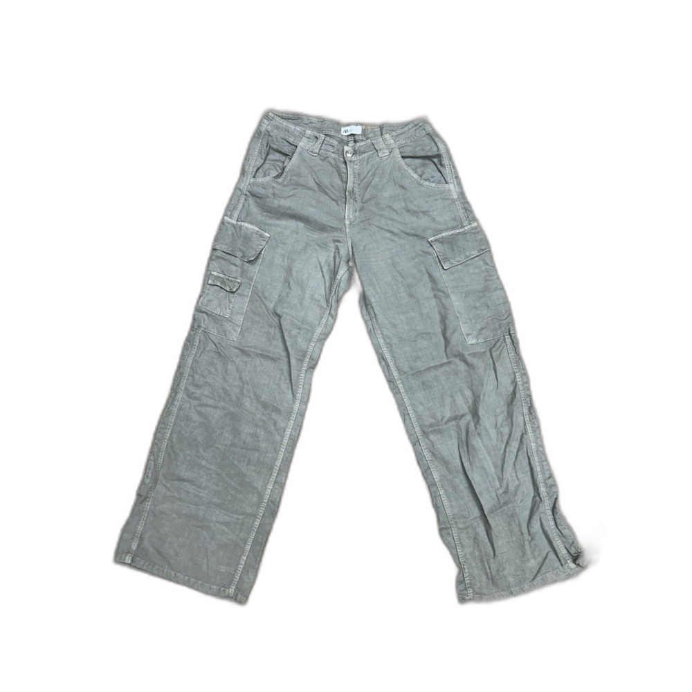 Zara Womens Baggy Cargo Wide Leg Pants